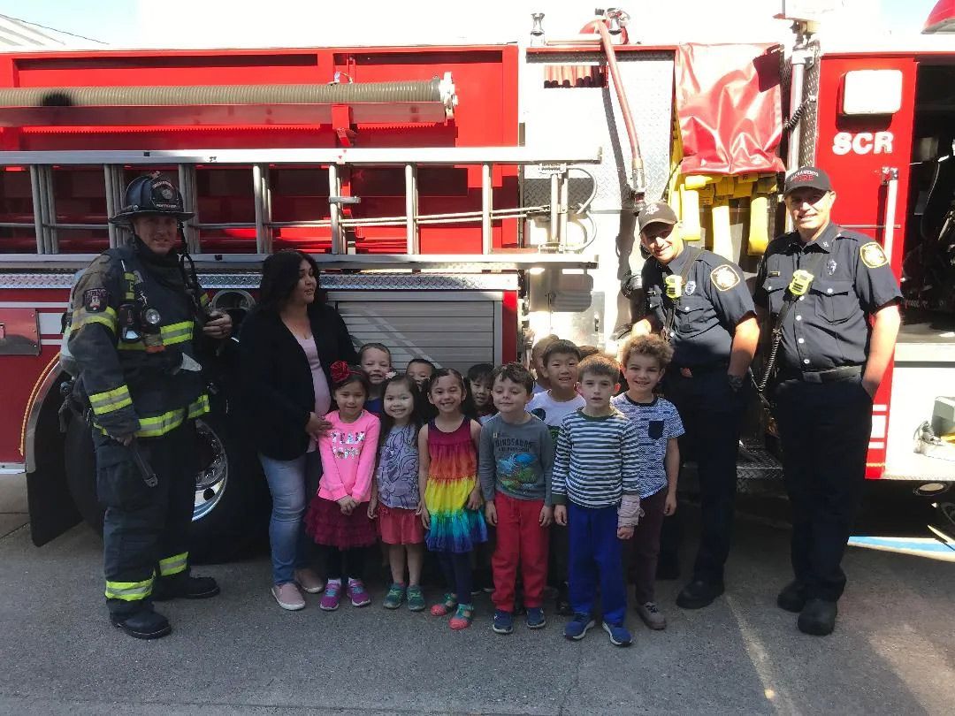 Fire Officers and Students — Sacramento, CA — Tot Town Child Development Center, Inc.