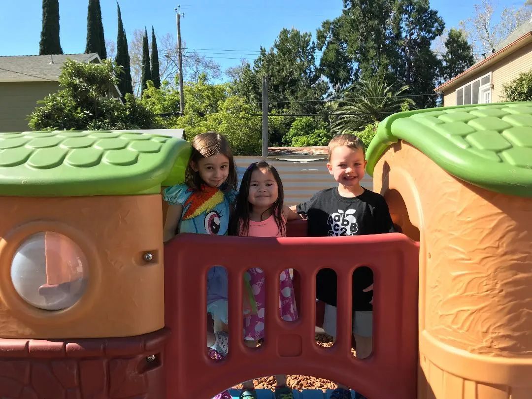 Children in a Playhouse — Sacramento, CA — Tot Town Child Development Center, Inc.