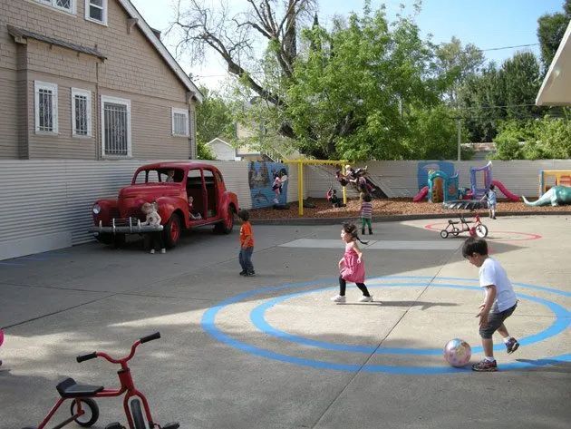 Kids Playing Outside — Sacramento, CA — Tot Town Child Development Center, Inc.