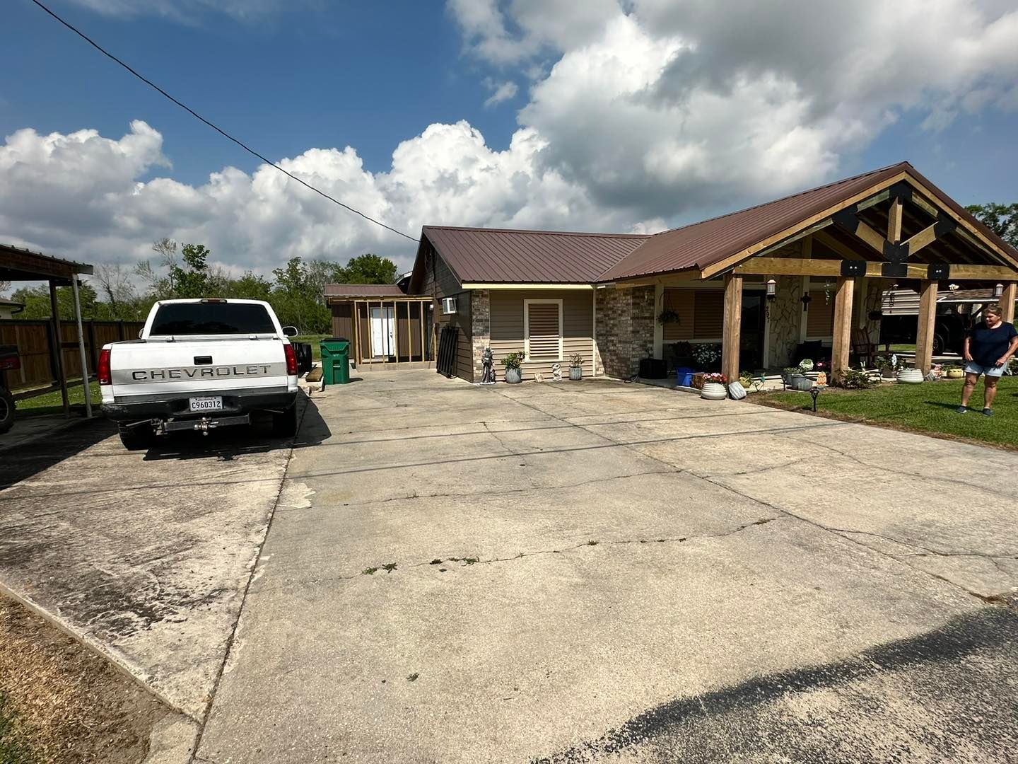 Thompson Construction Seamless Gutters, LLC - Before Carport with Seamless Gutters in Saucier Mississippi