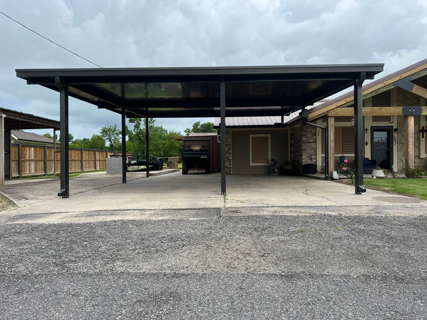 Thompson Construction built a Driveway Cover or Carport