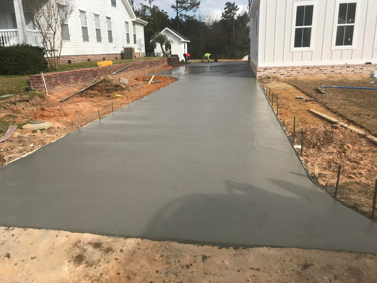 freshly poured concrete