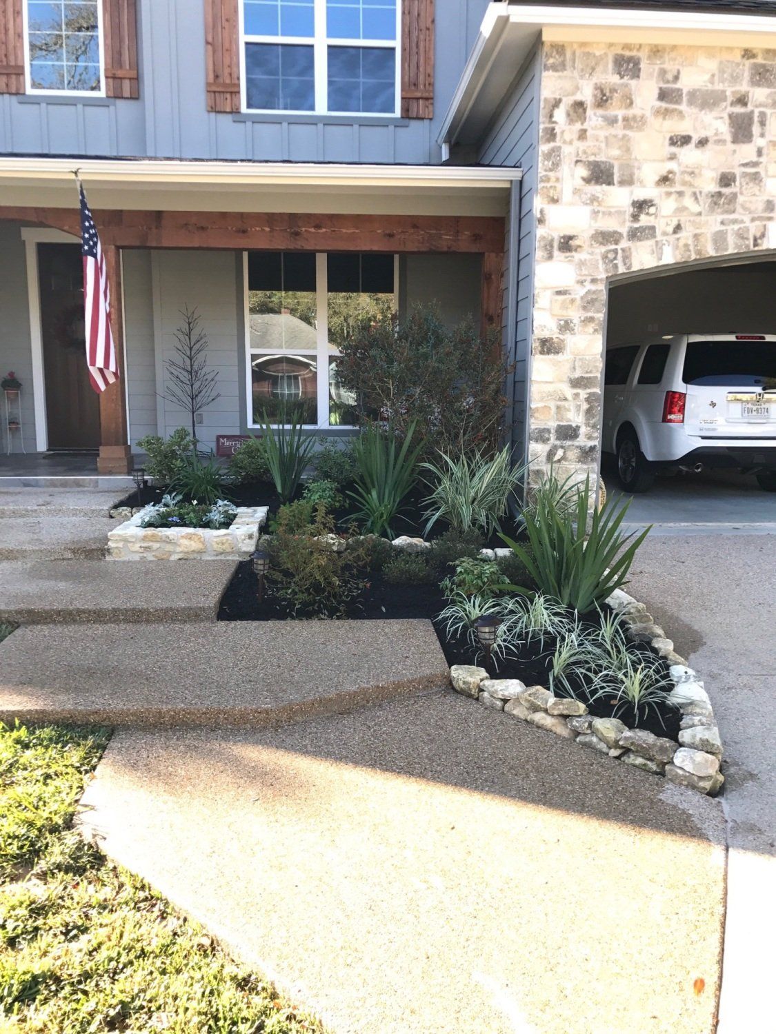 Home front with lawn