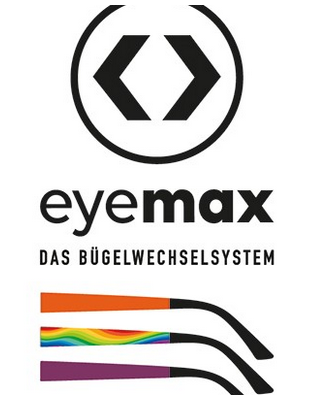 Das Logo von Eyemax ist in allen Farben des Regenbogens dargestellt.