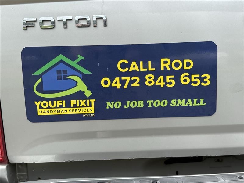 Our Ute Tailgate Sign — Youfi Fixit Handyman Services in Edmonton, QLD