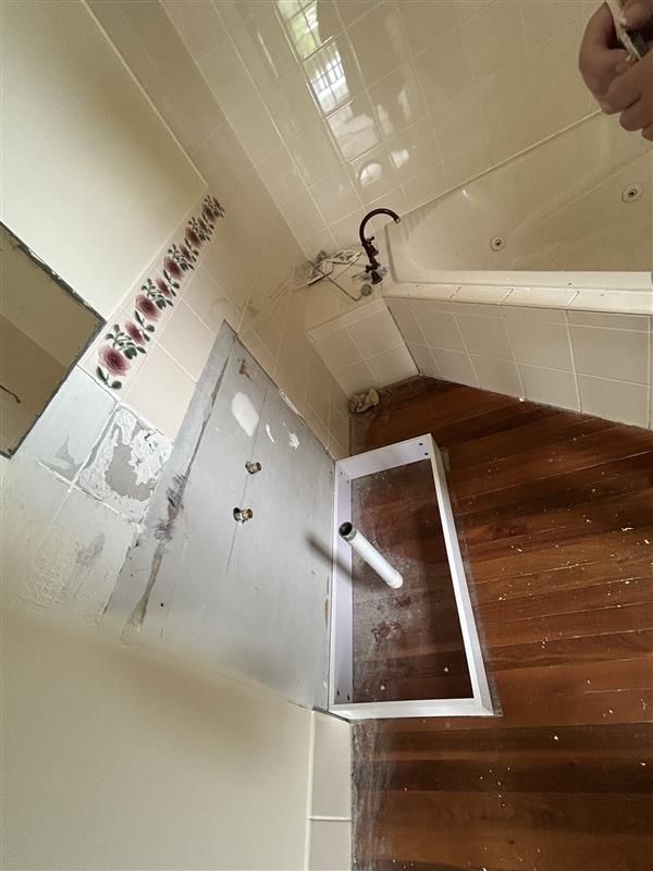 Bathroom Renovation Removed Vanity — Youfi Fixit Handyman Services in Edmonton, QLD