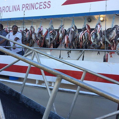 Fish Hanging on the Boat — Morehead City, NC — Carolina Princess