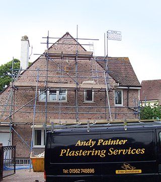 Plaster boarding a house