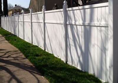 Vinyl — Shaded White Vinyl Fence in Winston-Salem, NC