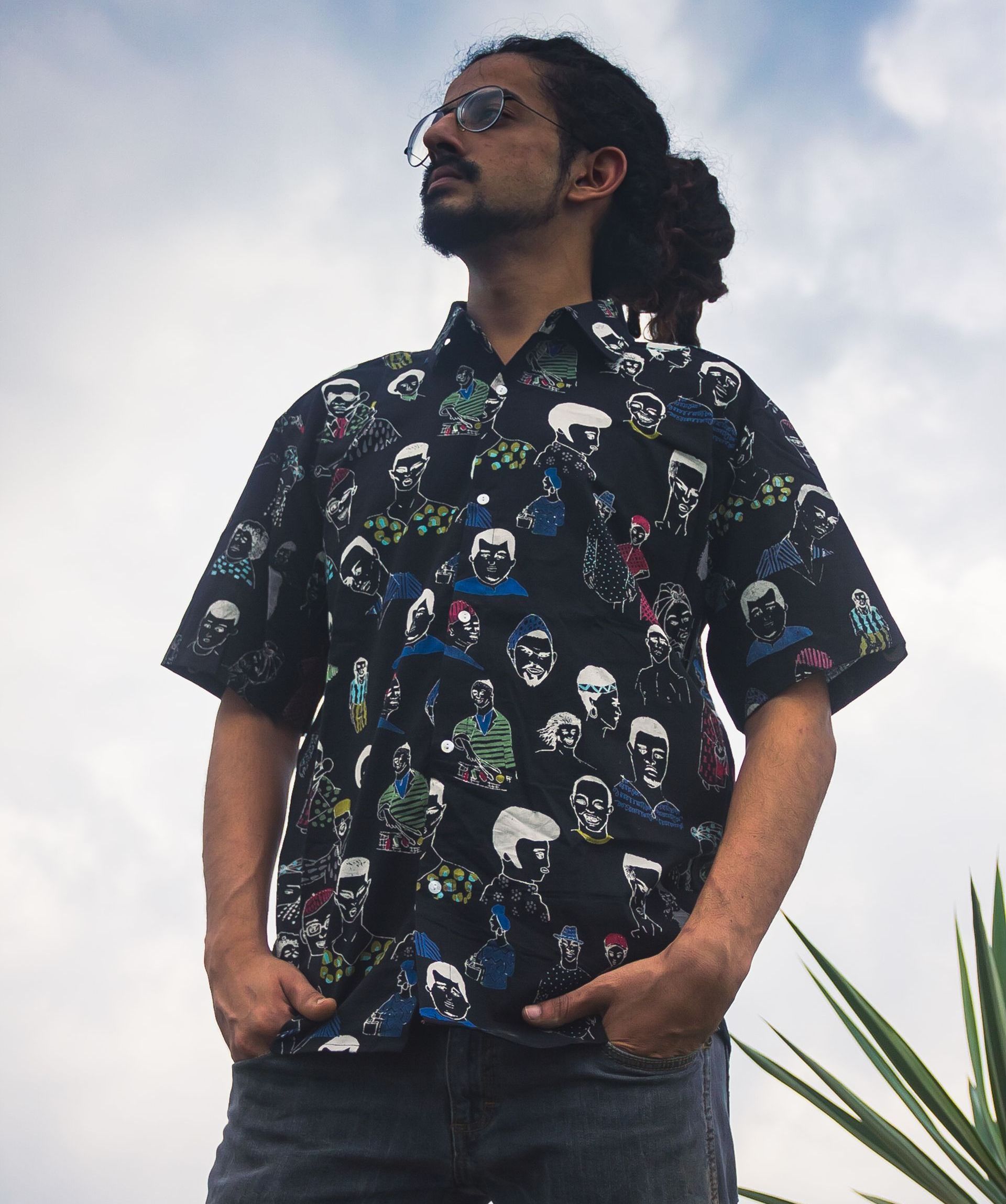 man wearing hawaiian shirt