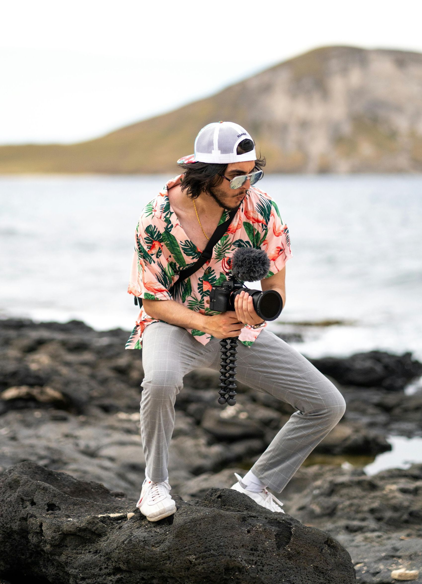 man in hawaiian shirt
