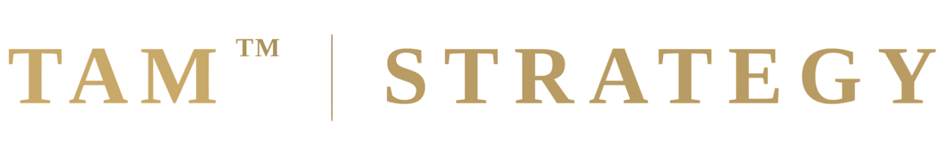 Gold “TAM” logo with a small ™ symbol in the upper right