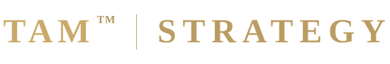 Gold “TAM” logo with a small ™ symbol in the upper right