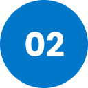 A blue circle with the white number 02 in the center.