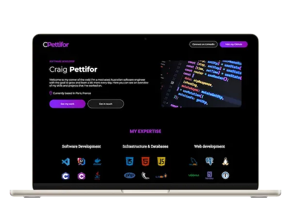 Création landing page pour développeur logiciel à Paris, Ile-de-France.