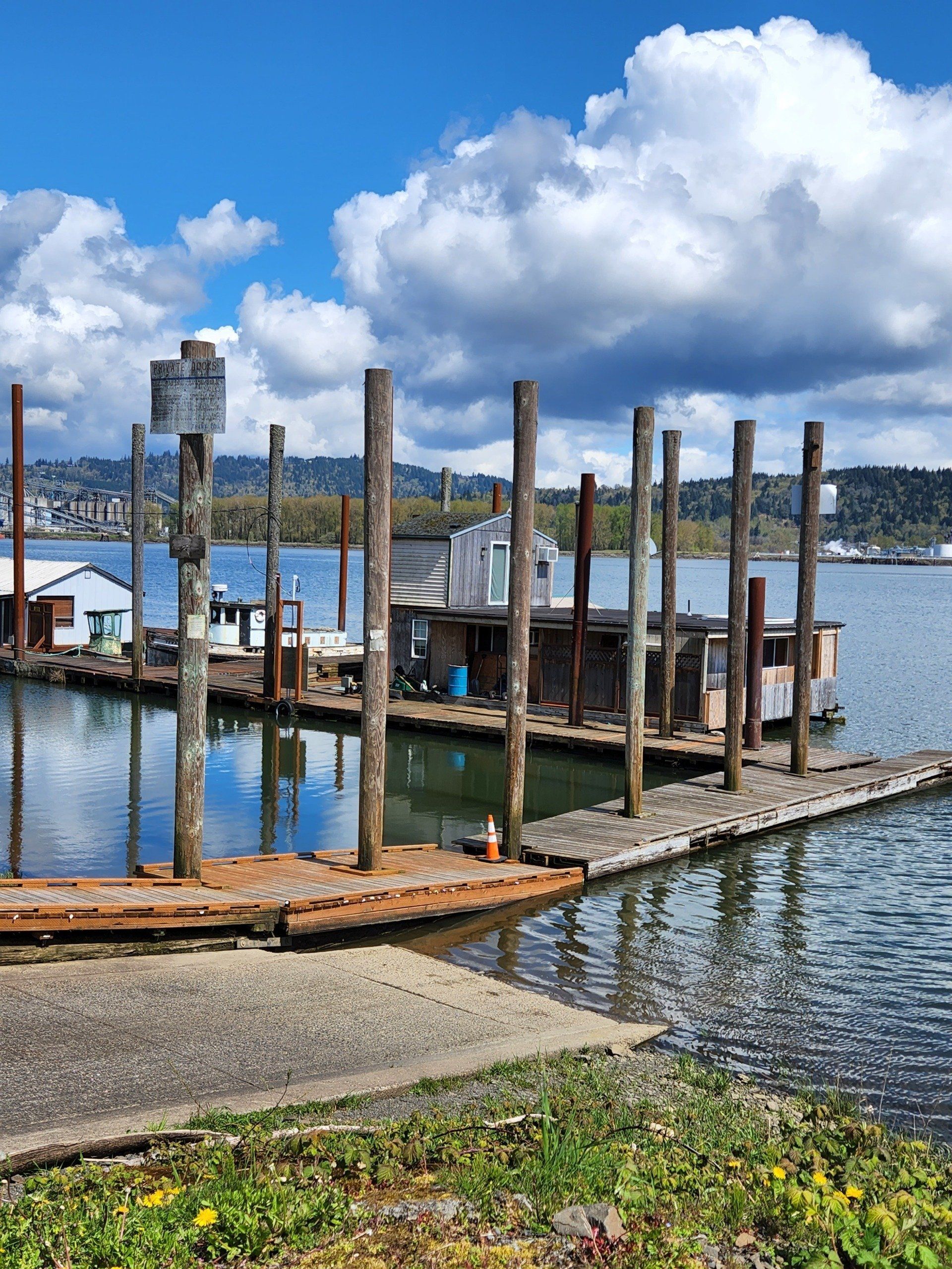 Summer Scene With Camper Trailer — Rainier, OR — Scipio's Goble Landing