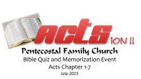 Quiz, Acts, Bible, memorization,