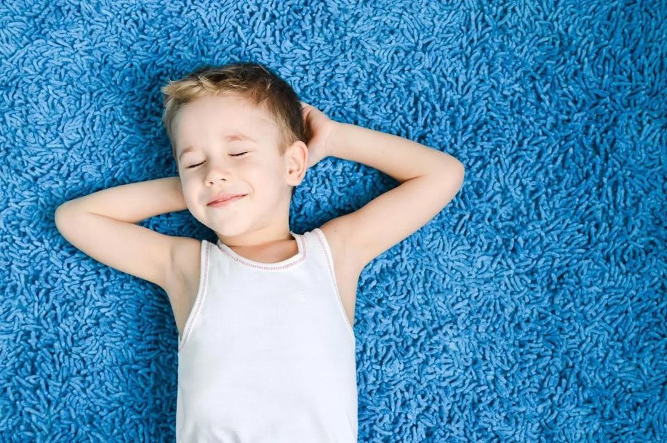 Little Boy Sleeping on Carpet — Gilbert, AZ — All State Carpet & Tile Care