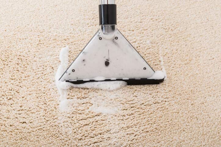 Carpet cleaning services in progress in San Tan Valley, AZ