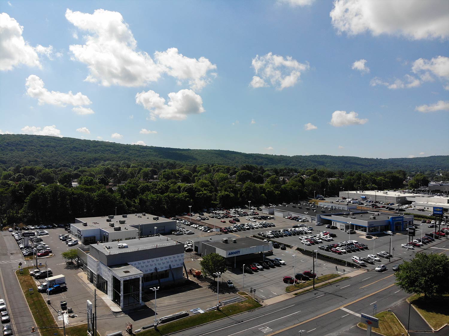 Aerial View of Mazda Building — Lehigh Valley, PA — Valley Builders LLC