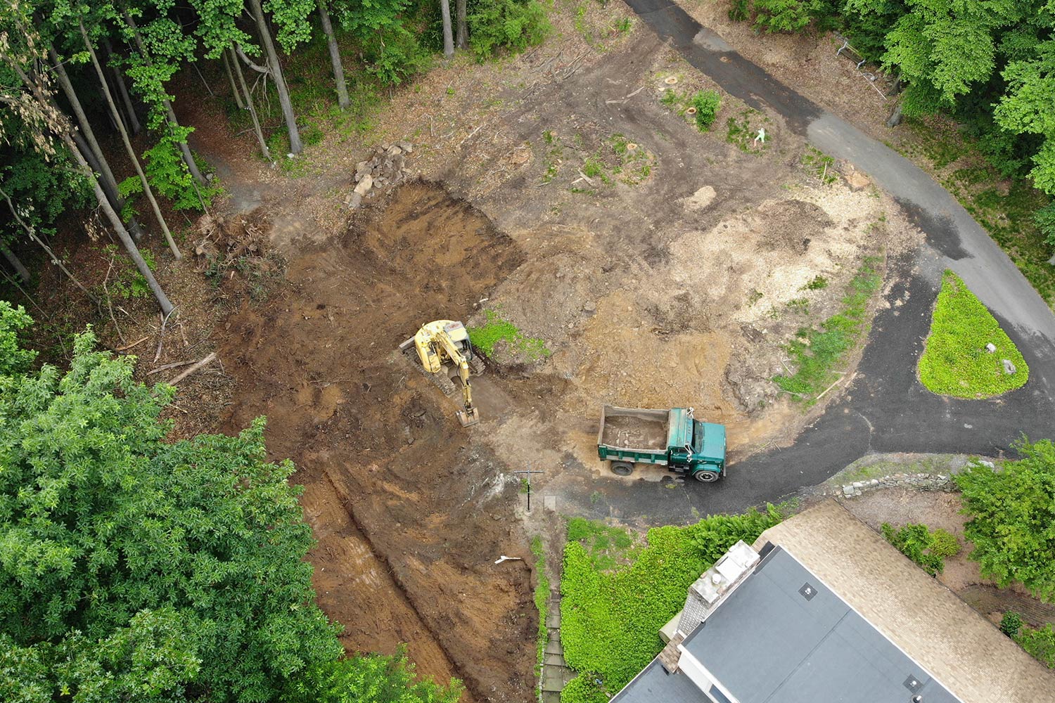 Aerial View of On Going Excavation — Lehigh Valley, PA — Valley Builders LLC