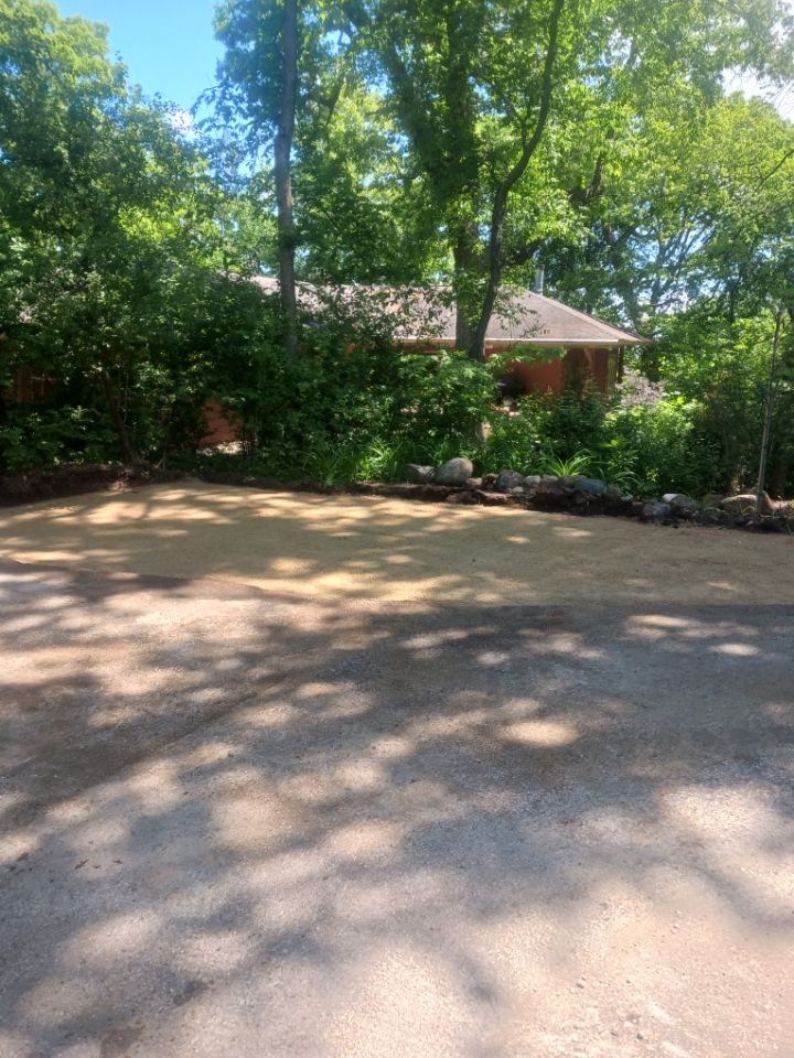 A bulldozer is moving dirt on a construction site.