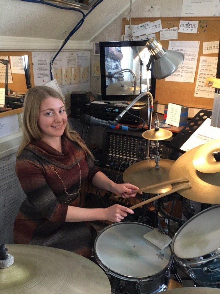 Student drum lesson