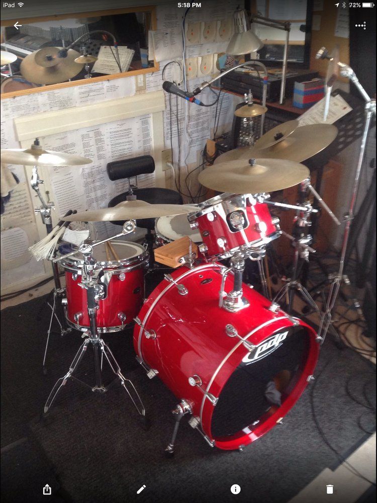 Drum kit at studio