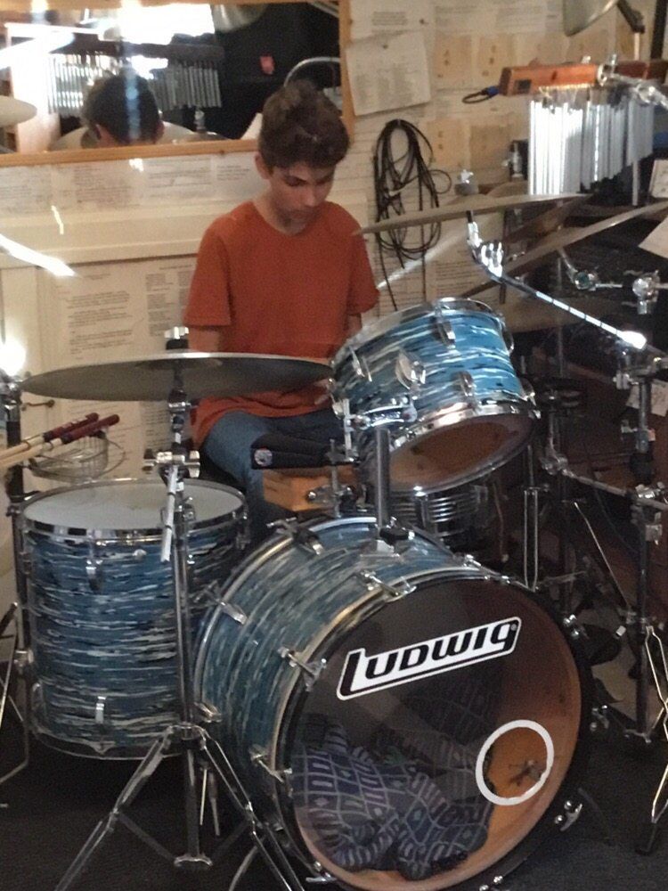 Drum lessons in progress