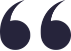 A pair of black quotation marks on a white background.