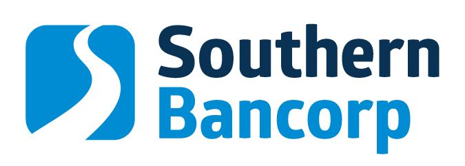 The southern bancorp logo is blue and white on a white background.