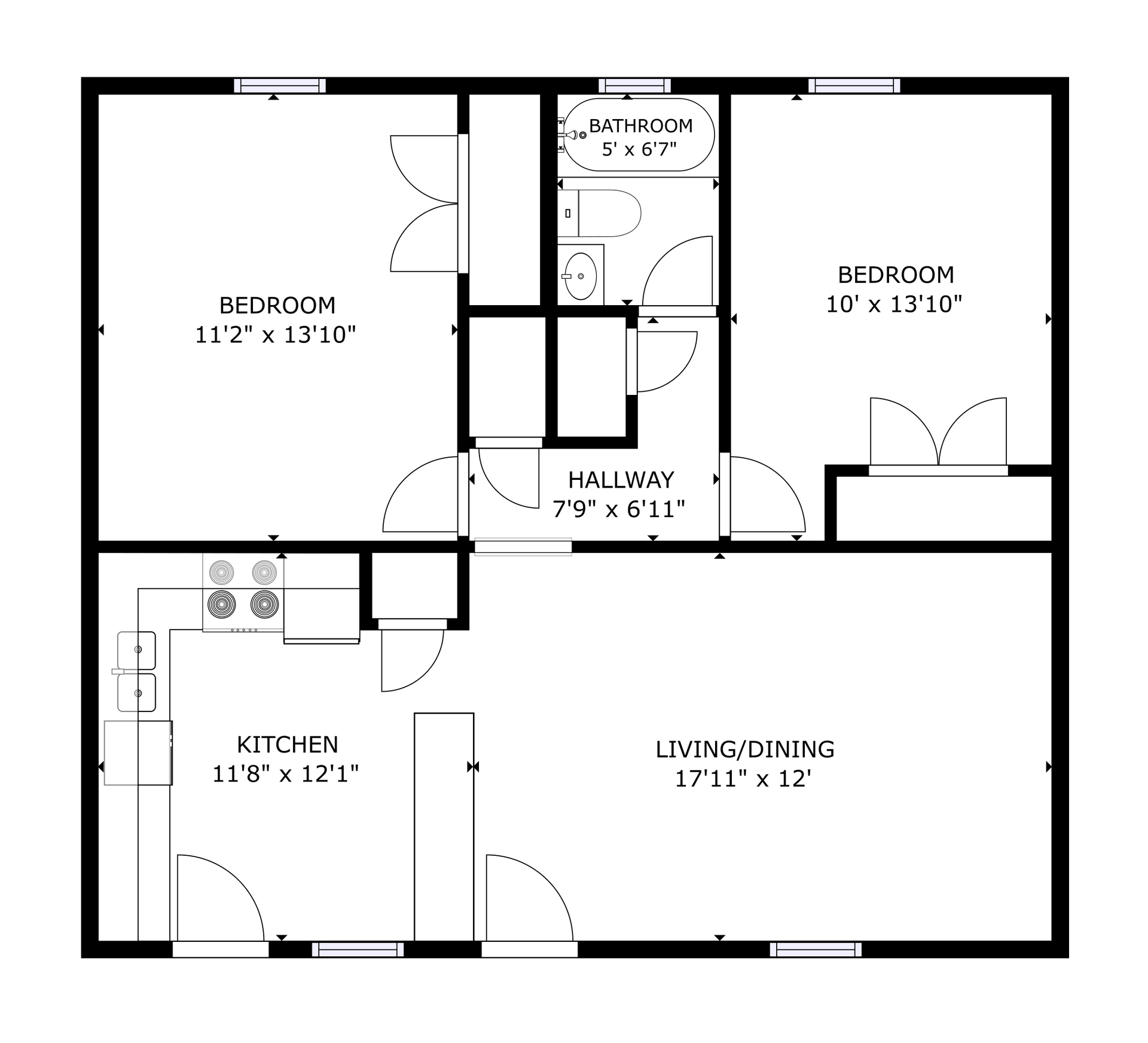 Floor plan of a two-story house. Kitchen, dining, living room, laundry, and stairs. Brown, beige and white color scheme.