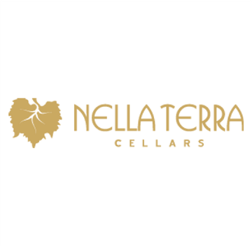 Nella terra cellars logo with a heart shaped leaf