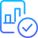 A blue icon with a check mark in a circle.
