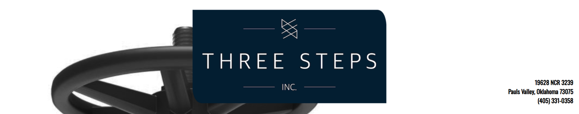 Black cable with dark blue label reading “THREE STEPS” on a white background