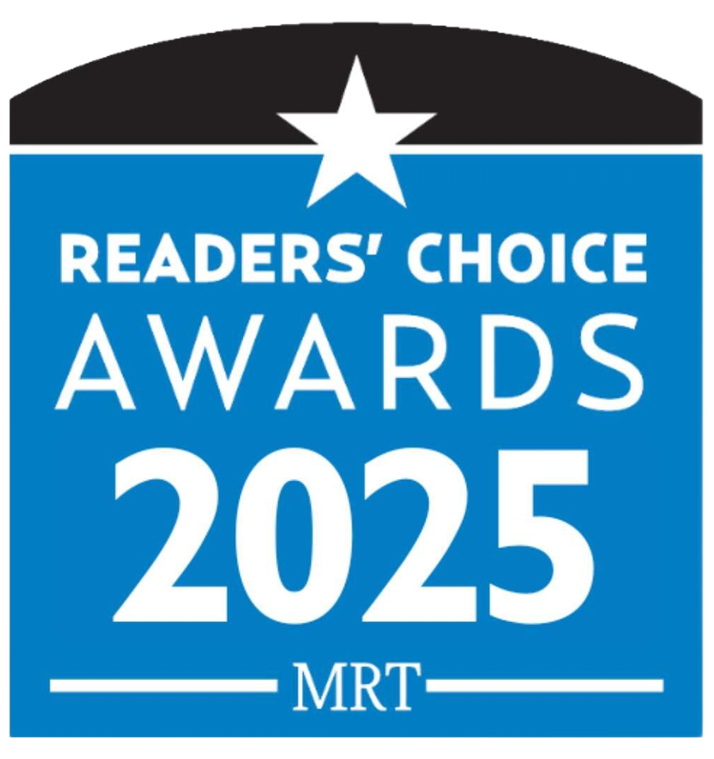 Readers' Choice Awards 2025 logo with a star on top and blue background.