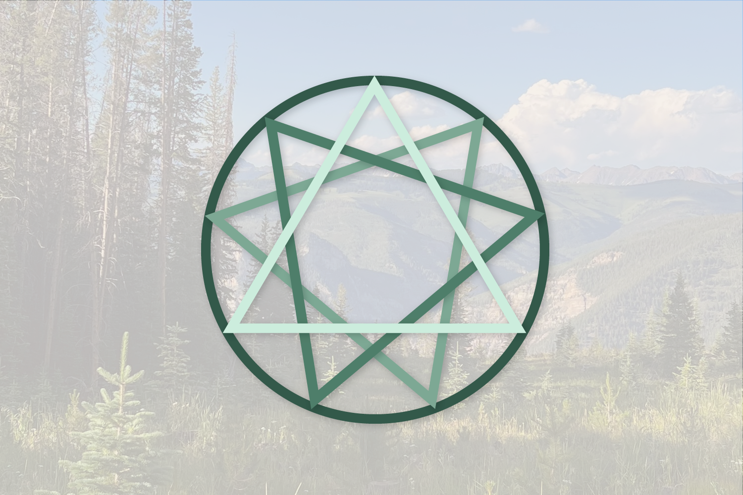Enneagram symbol against a beach