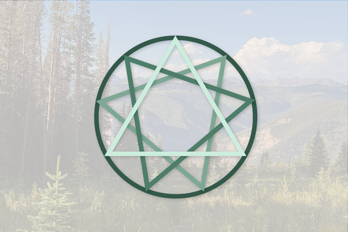 Enneagram icon against beach background