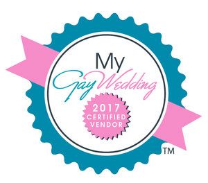 The logo for my gay wedding is a 2017 certified vendor.