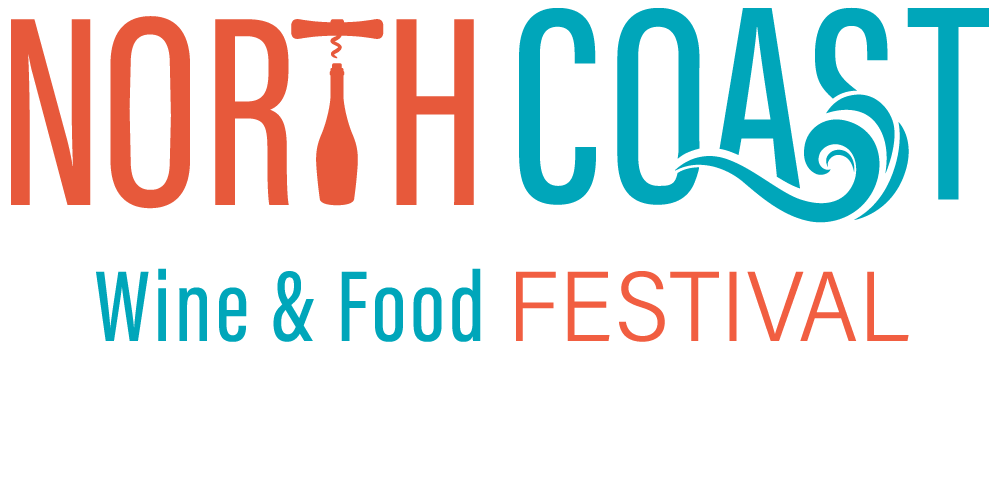 The logo for the north coast wine and food festival.