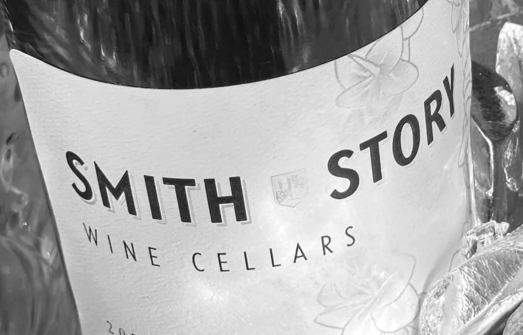 A black and white logo for Smith Story Wines