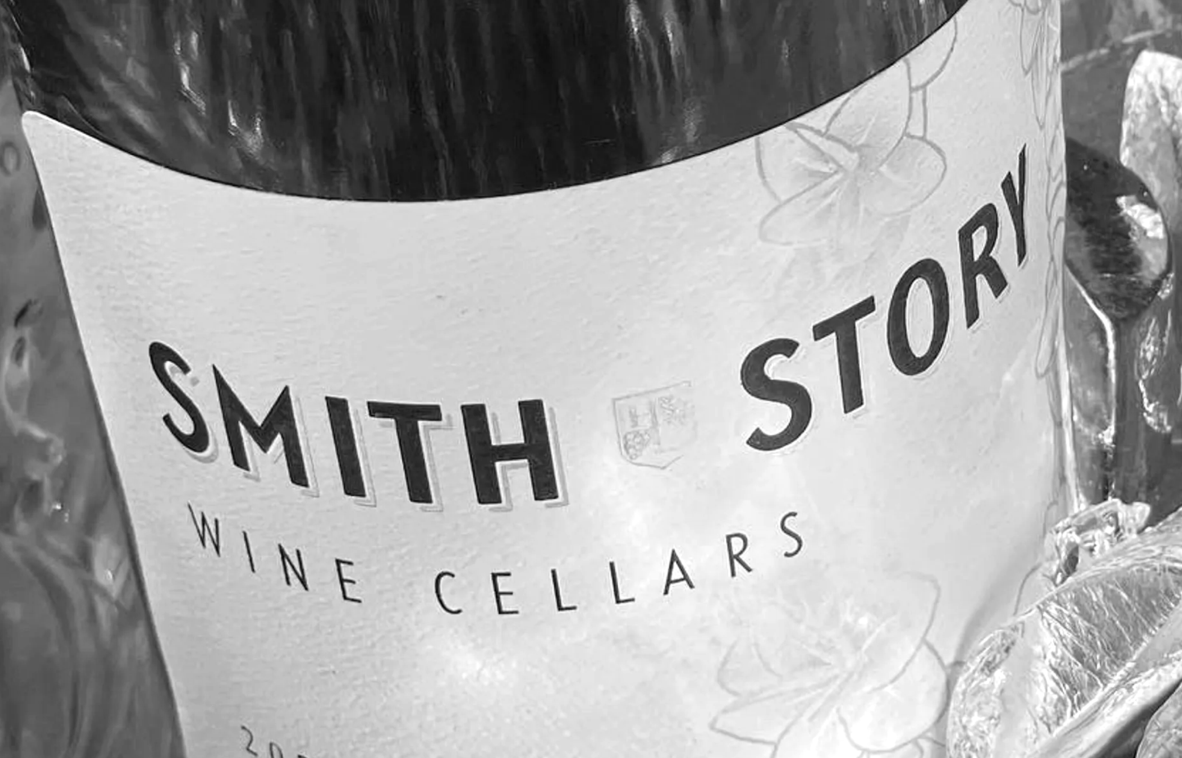 Smith Story wine bottle label, white with black text:
