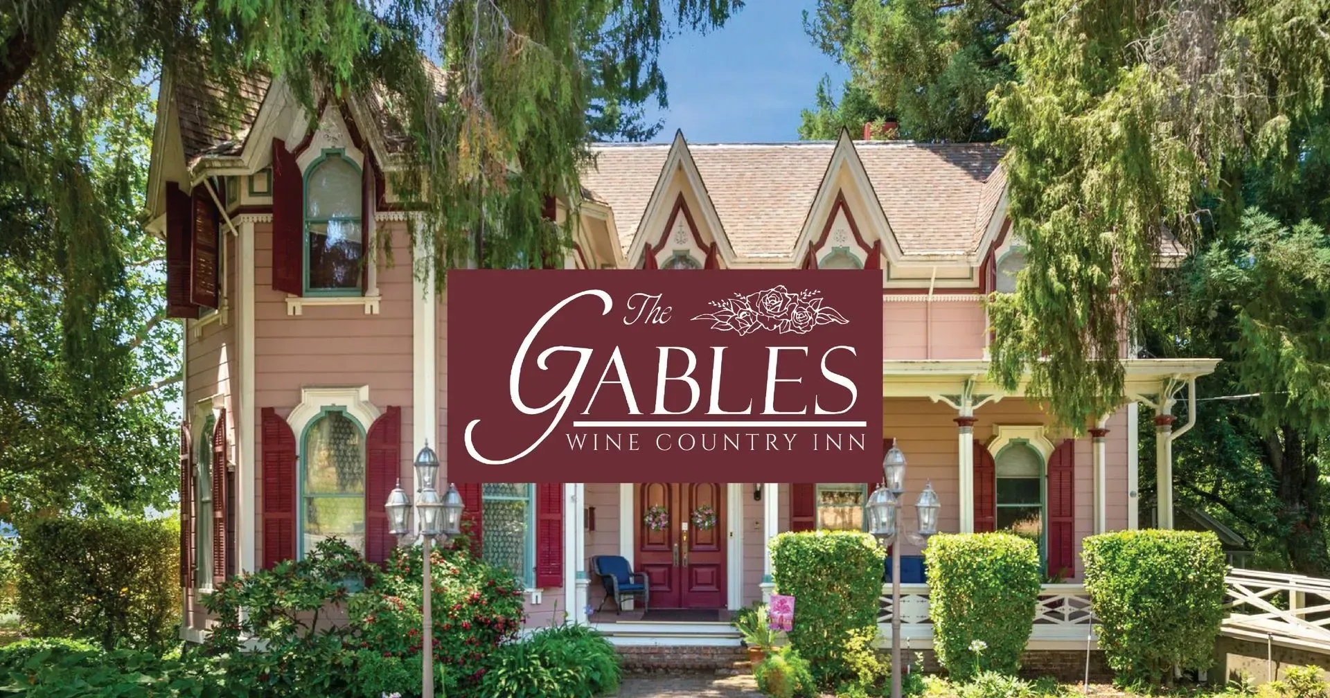 A house with a sign that says gables wine country inn