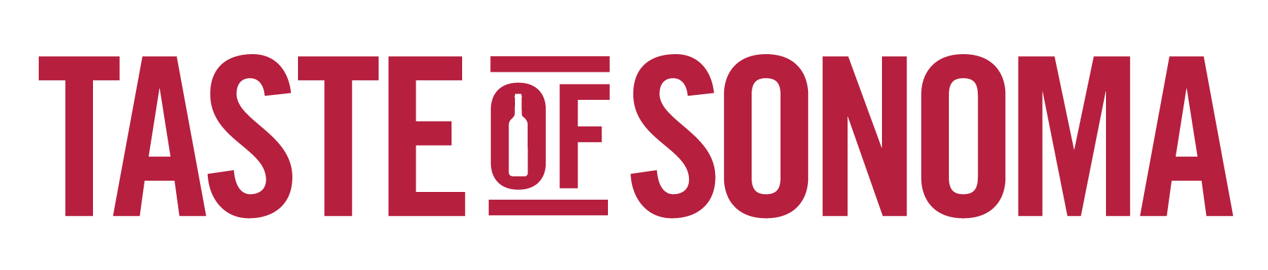 The taste of sonoma logo is red and white on a white background.