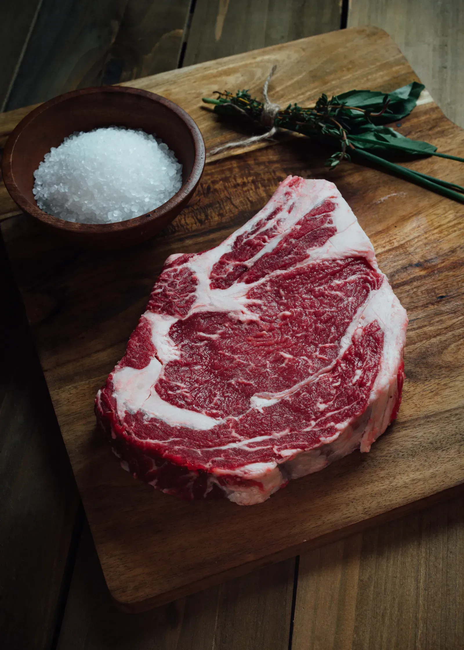 Premium marbled Texas ribeye cut sourced fresh from Thomas Cattle & Catering’s ranch.