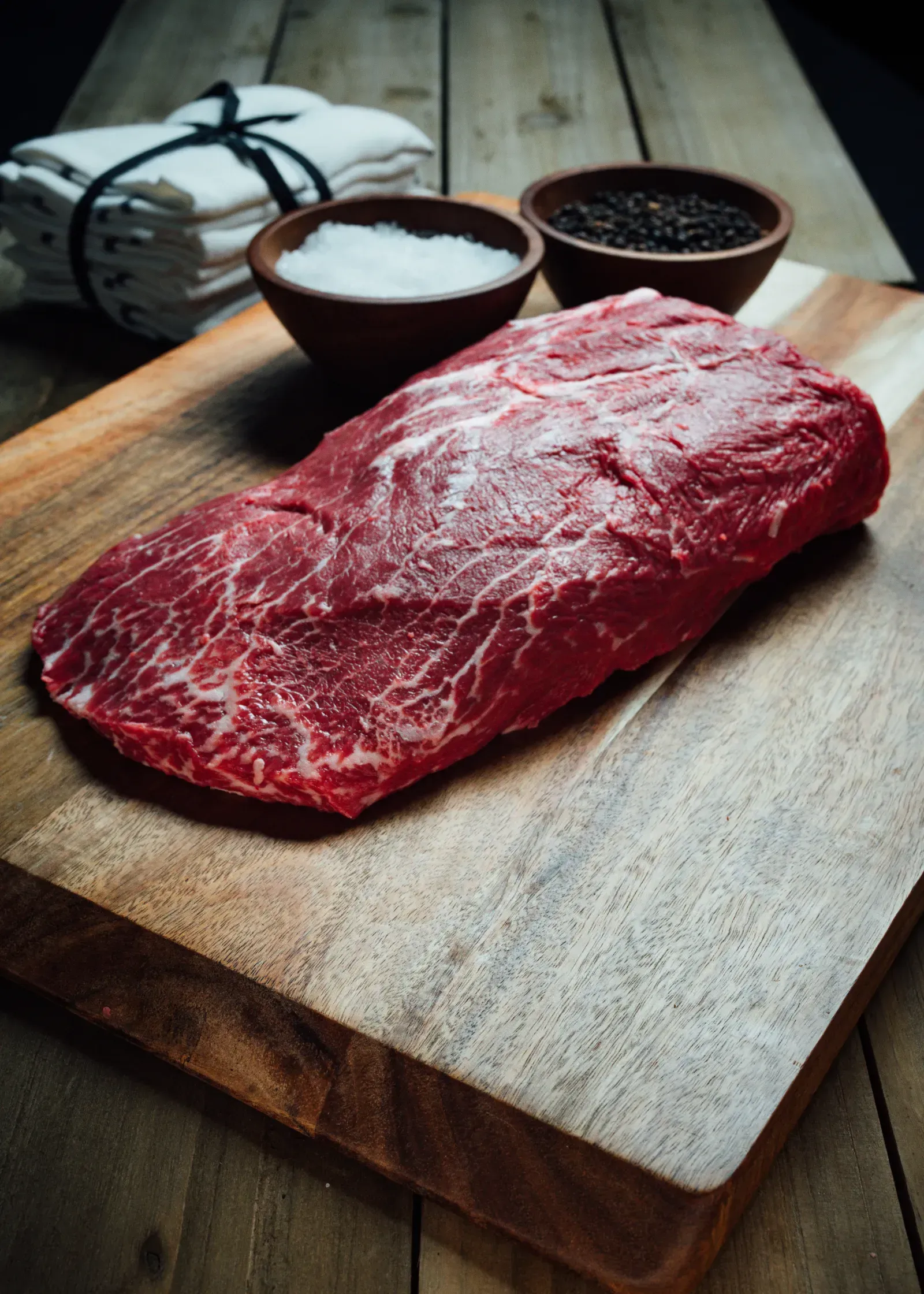 Fresh beef steak with dipping sauce from Thomas Cattle & Catering.