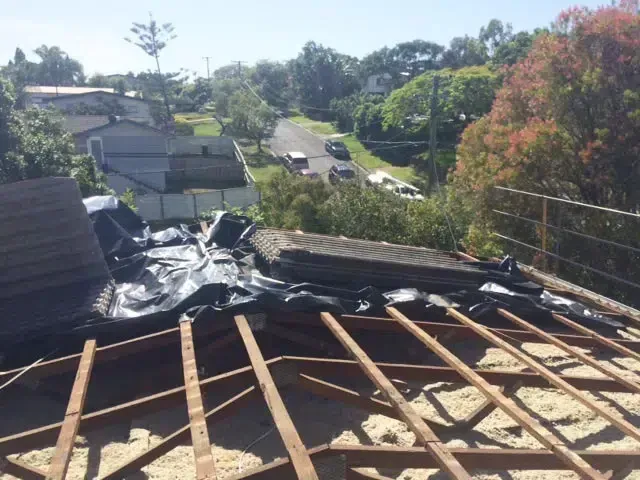 Roof Undergoing Renovation — Over the Top Roofing Specialists in Caloundra, QLD
