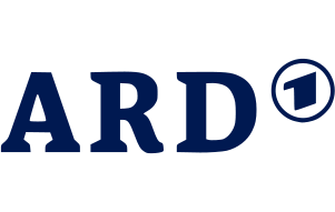 Ein blaues Logo für ARD mit einem weißen Kreis darum
