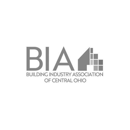 The building industry association of central ohio logo is black and white.