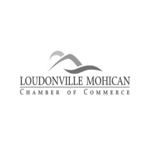 A logo for the loudonville mohican chamber of commerce